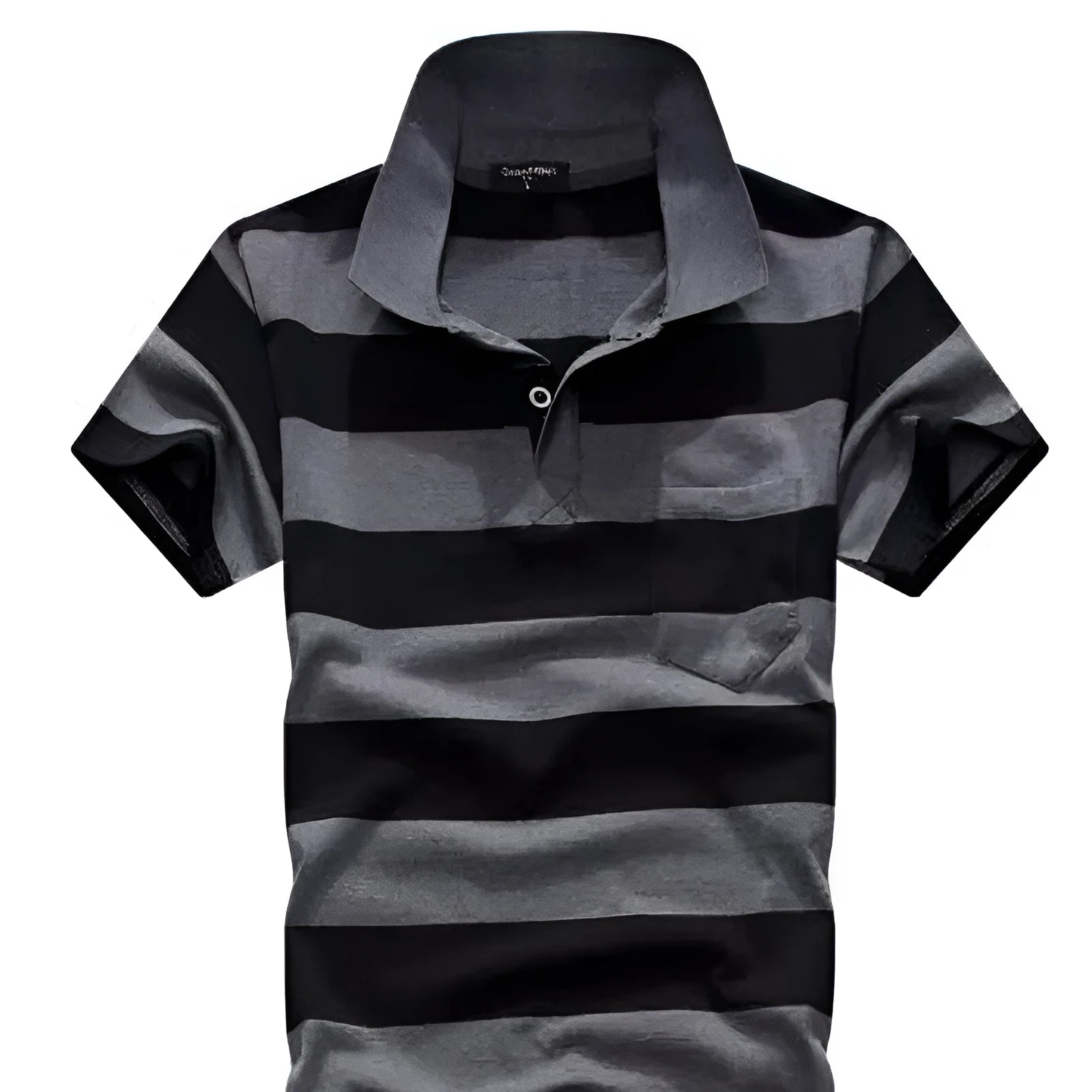 Men's striped short sleeve T-shirt with real pocket, loose fit, available in multiple sizes and style options