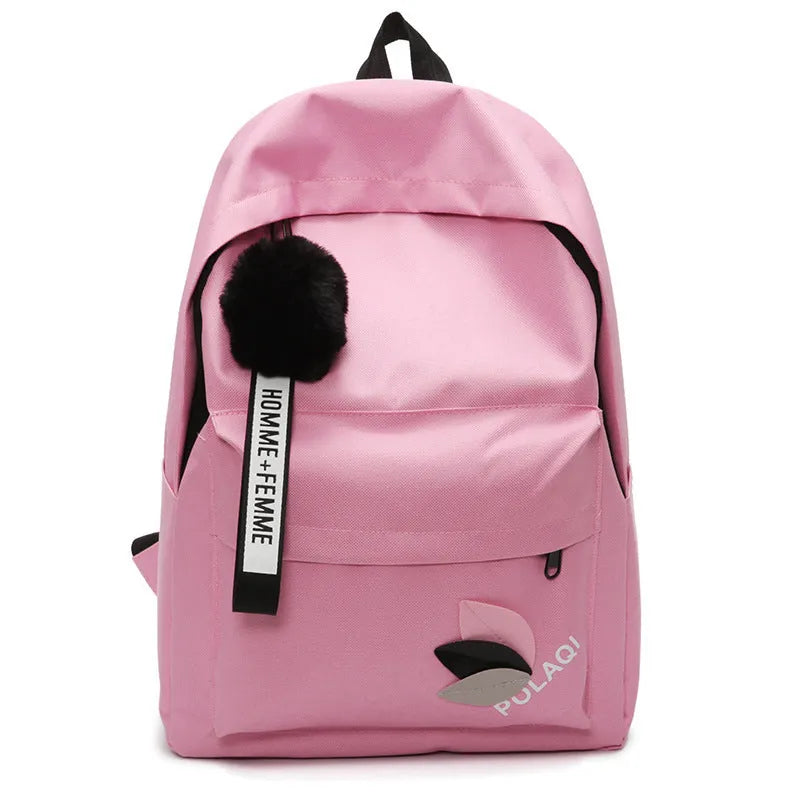 College style canvas backpack in green with leaf pattern, showing 40cm height and organisational compartments