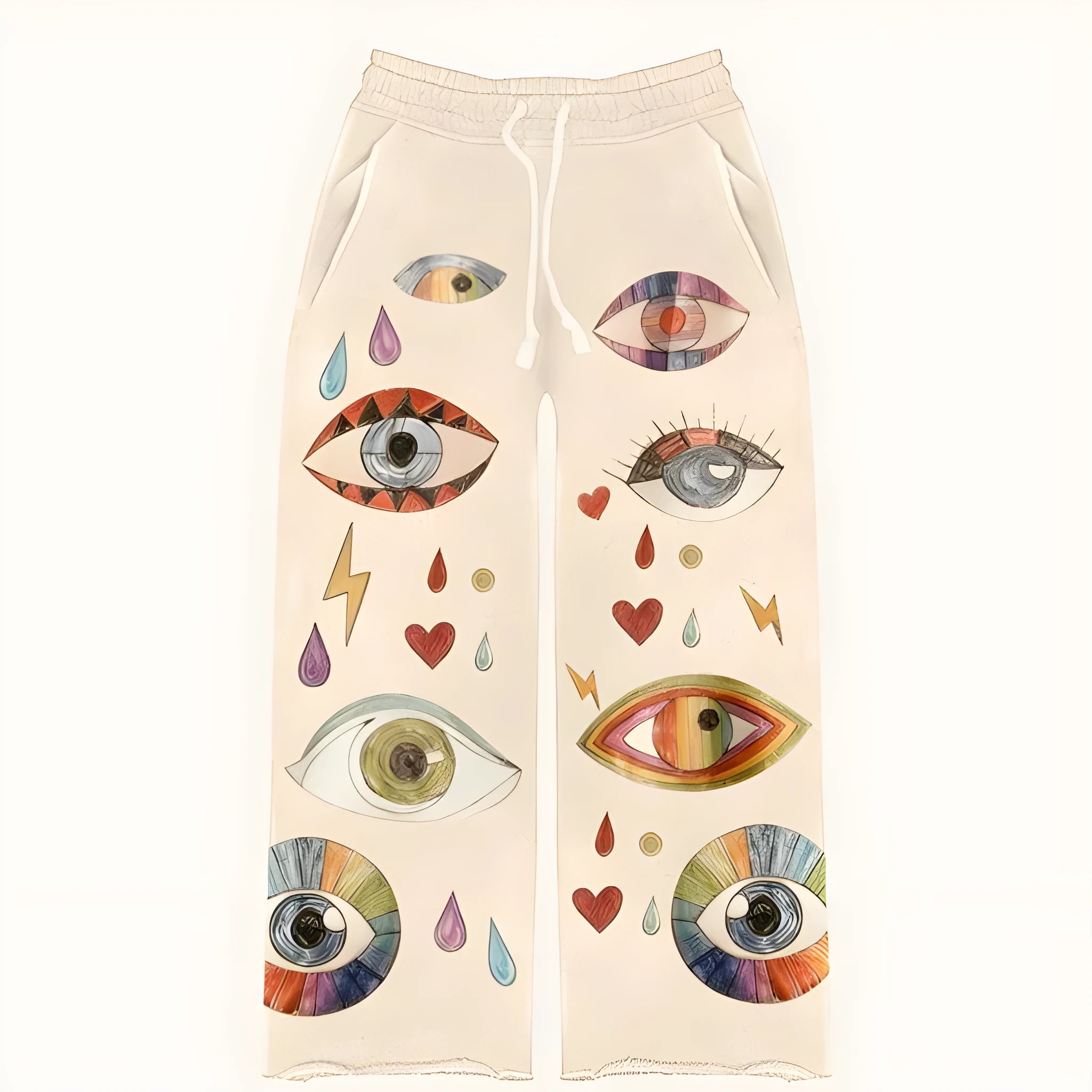 Wild Trend Avant-garde Polyester Trousers in apricot, size S to 5XL, loose fit, front view
