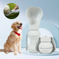 Collapsible silicone pet drinking cup folded and unfolded showing portable design