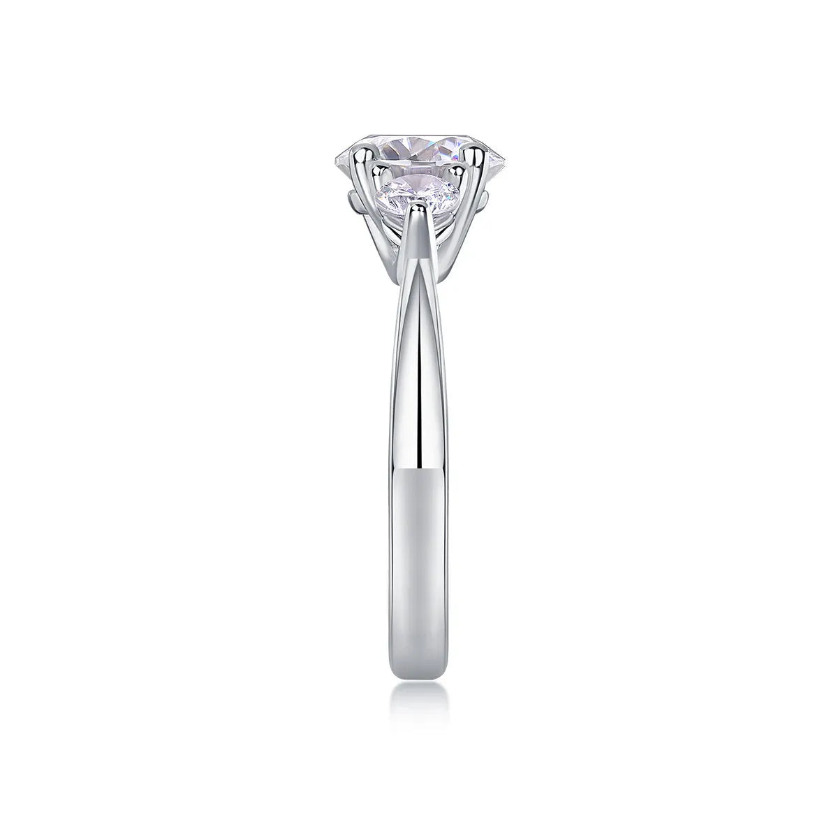 Wedding ring set with 2-carat moissanite in S925 silver gold-plated finish, GRA certificate included