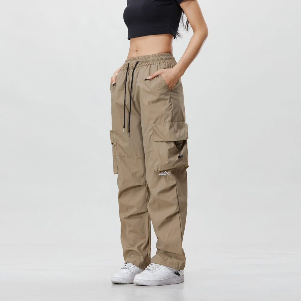 Mountain retro workwear waterproof trousers in black, gray green, or khaki, mid waist, sizes M to 4XL
