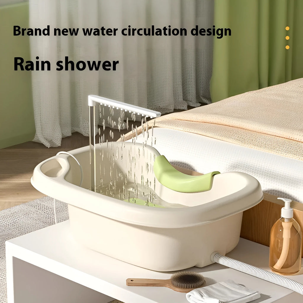 Portable shampoo basin with water pump for bed hair washing in light pink colour