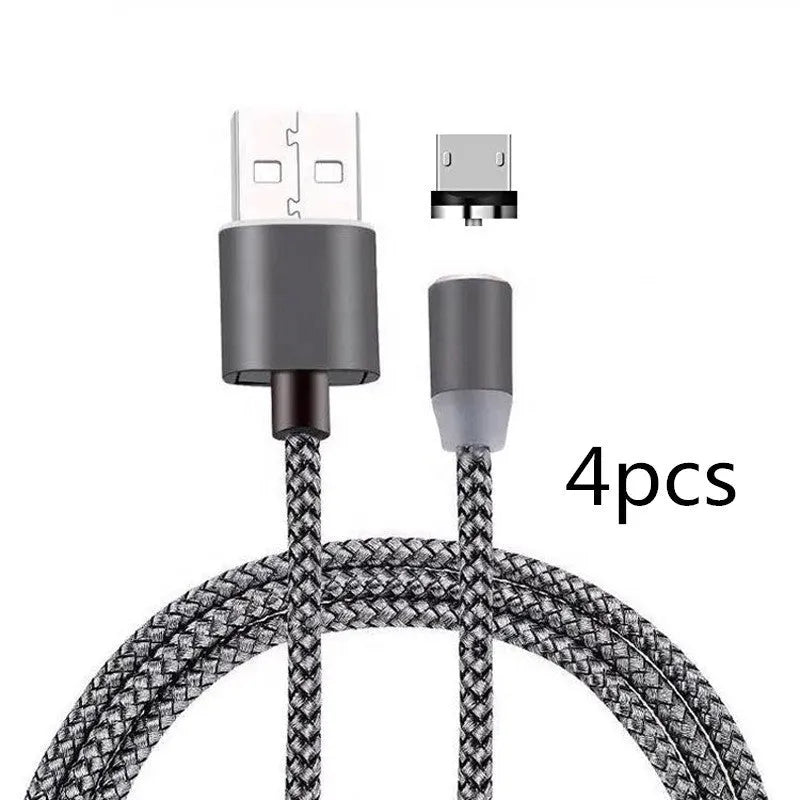 Android Type C three-in-one magnetic suction head charging cable 1m silver