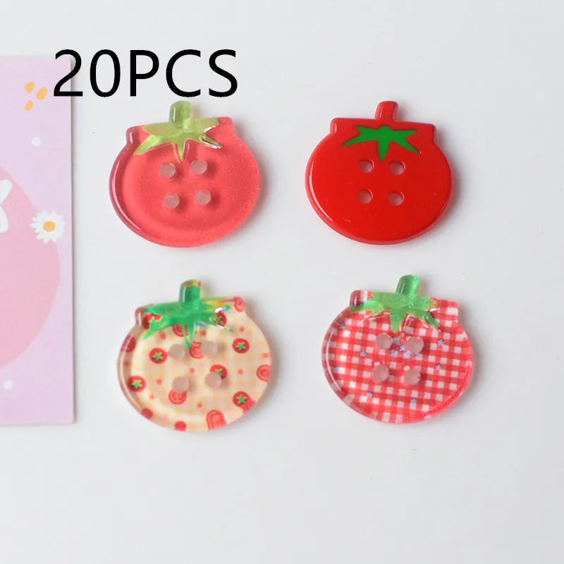 Tomato button ornament accessories in mixed colours for craft and sewing projects