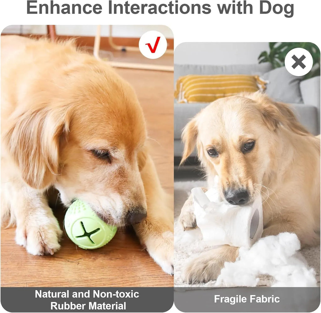 Blue green and orange natural rubber bone-shaped dog chew toy for aggressive chewers on a white background