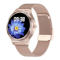 DT86 smart watch bracelet with 1.09-inch LTPS LCD screen and silicone strap in steel gold
