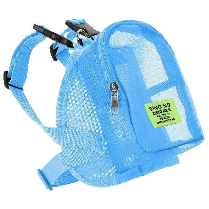 Solid colour dog backpack storage bag in polyester canvas construction