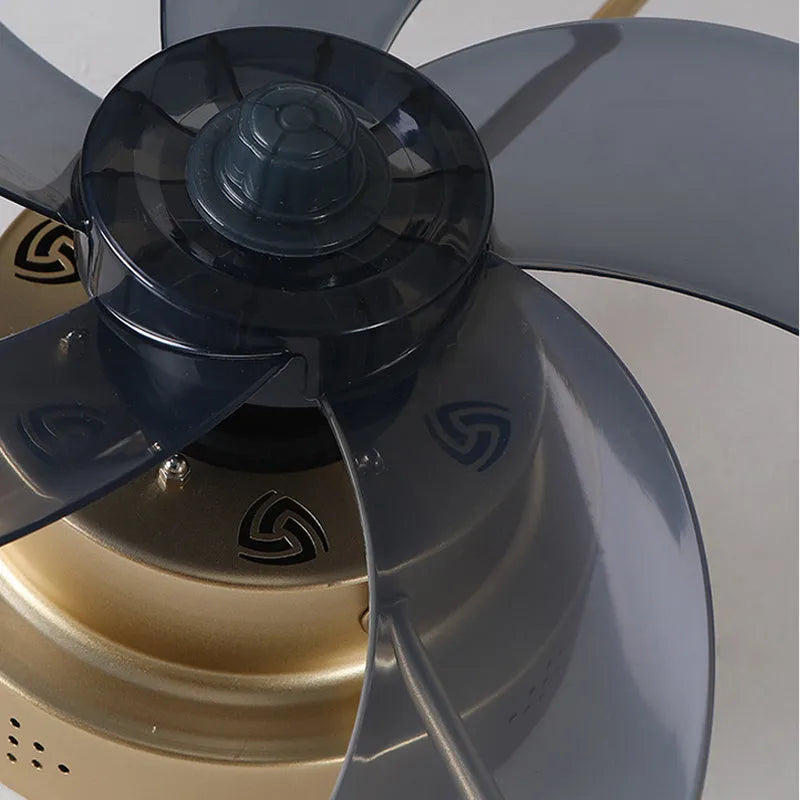 Nordic style ceiling fan lamp with remote control in coffee gold finish