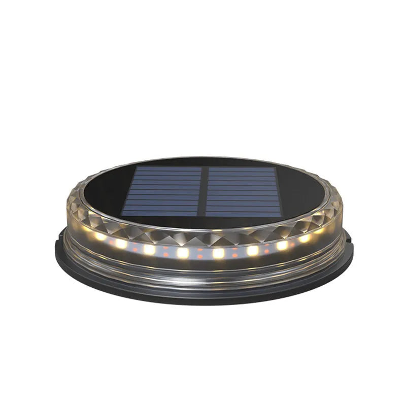 Solar buried light for outdoor lawn, 121x121x26mm, with 17 LEDs and polycrystalline silicon panel