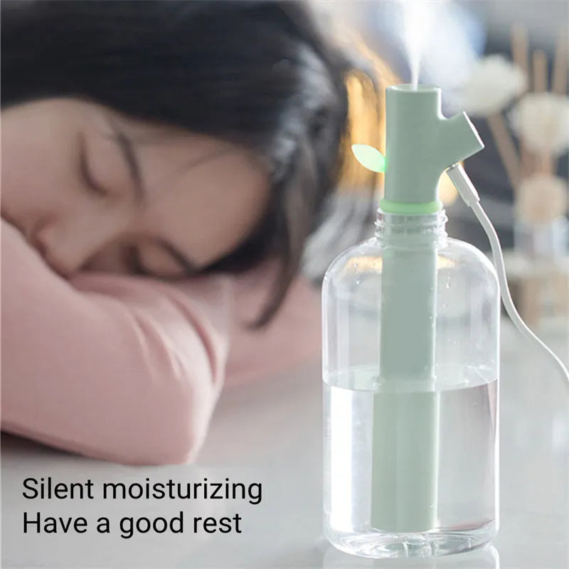 Transparent plastic USB portable mini humidifier with water purification filter