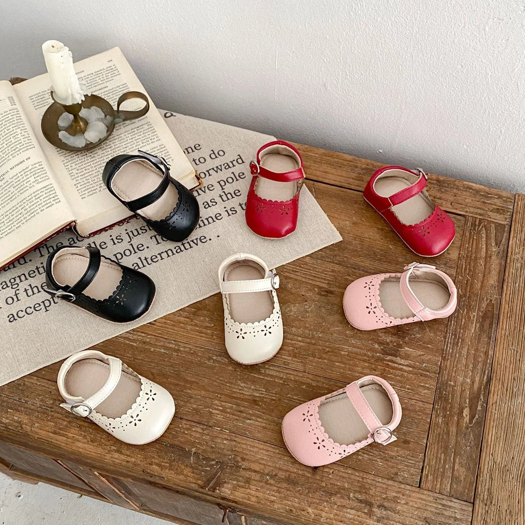 Soft sole pet shoes in red pink black or milky white with artificial PU upper and rubber sole, sizes S M L
