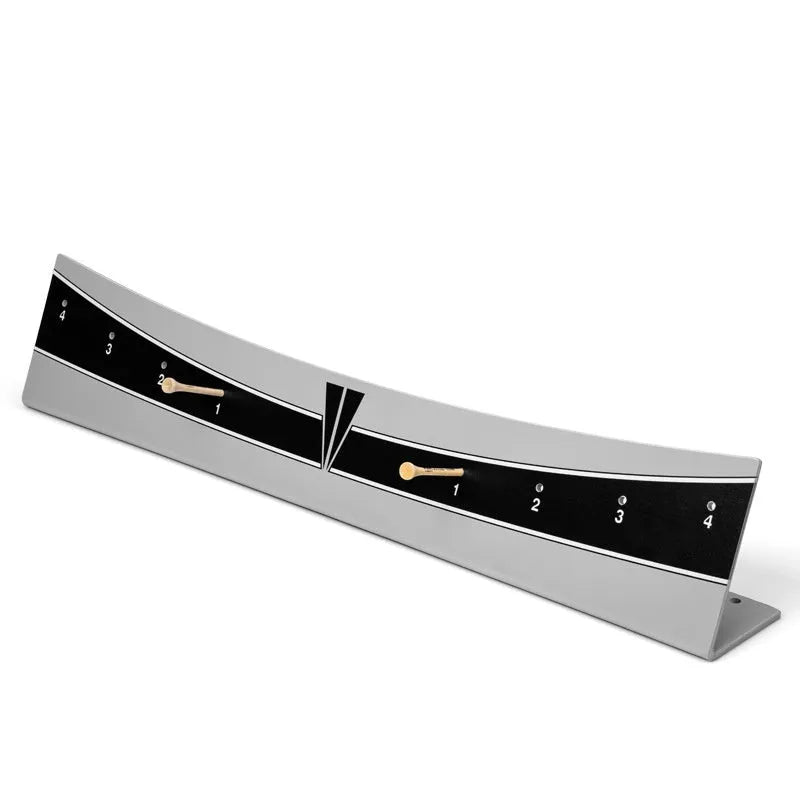 Golf putter trajectory balance simulator with adjustable push rod on a putting mat