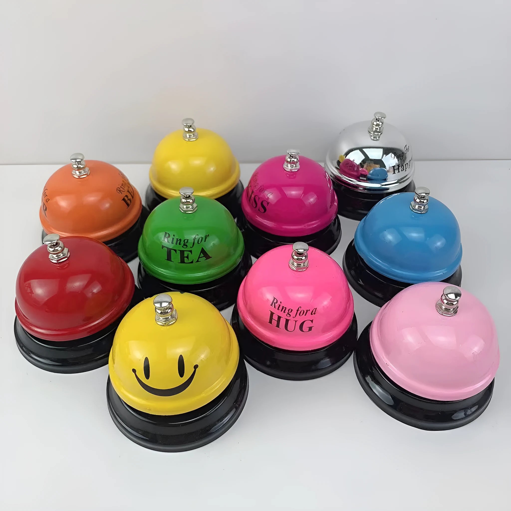 Iron game bell for students or restaurants in a choice of ten different colours.