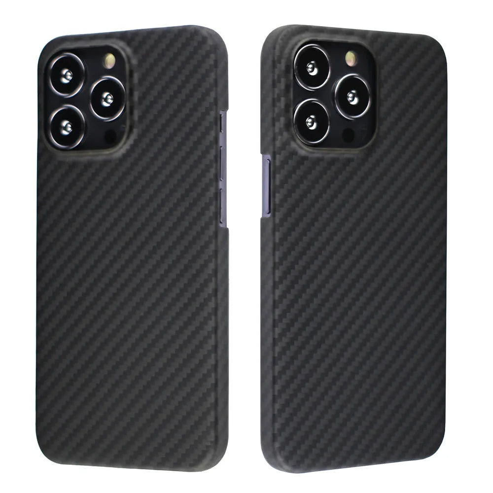 Matte black Kevlar fibre iPhone case with striped design for iPhone 11 12 13 models