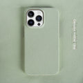 Handmade genuine leather drop-resistant half-pack phone case cover for iPhone 11-15 series in green colour