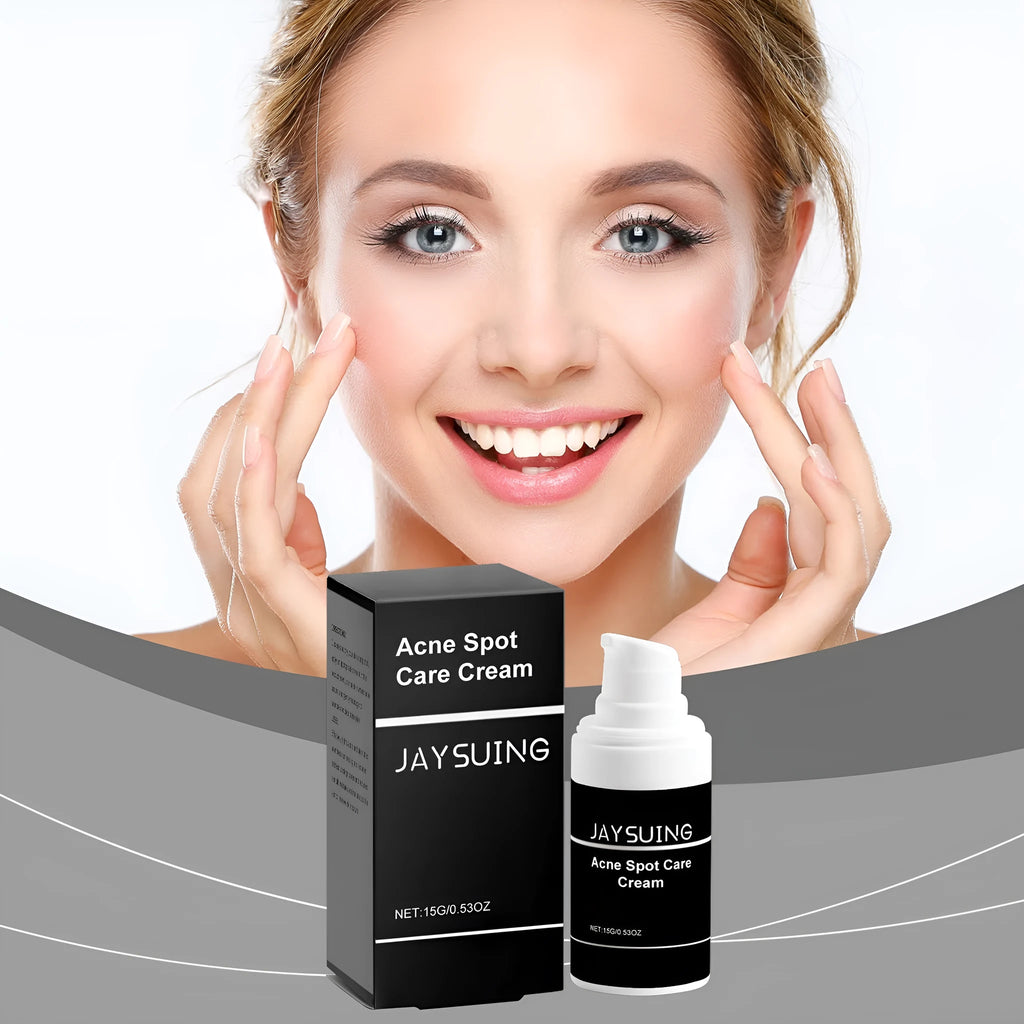 15g tube of acne cream with mint leaf and tea tree oil for facial spot treatment
