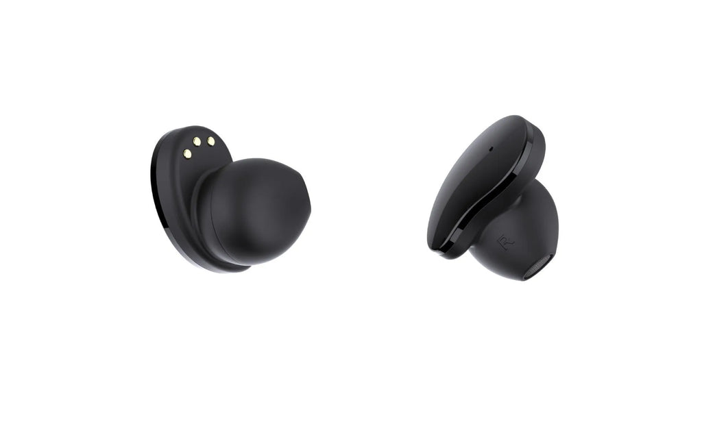 Black Bluetooth headset integrated with detachable smart bracelet showing colour screen display