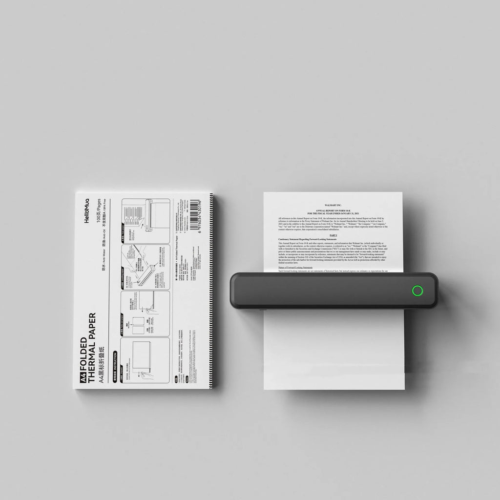 Bluetooth thermal printer for mobile drawing printing in black or white, compact 295mm desktop size