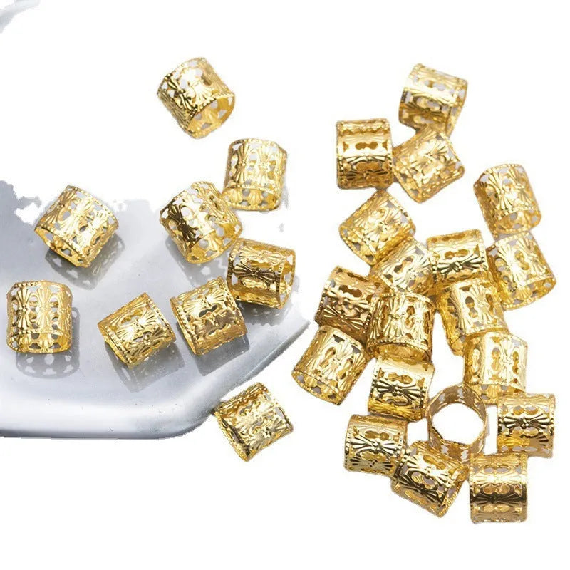 Metal dreadlocks buckle hair clip in gold or silver electroplated finish for braids and dreadlocks