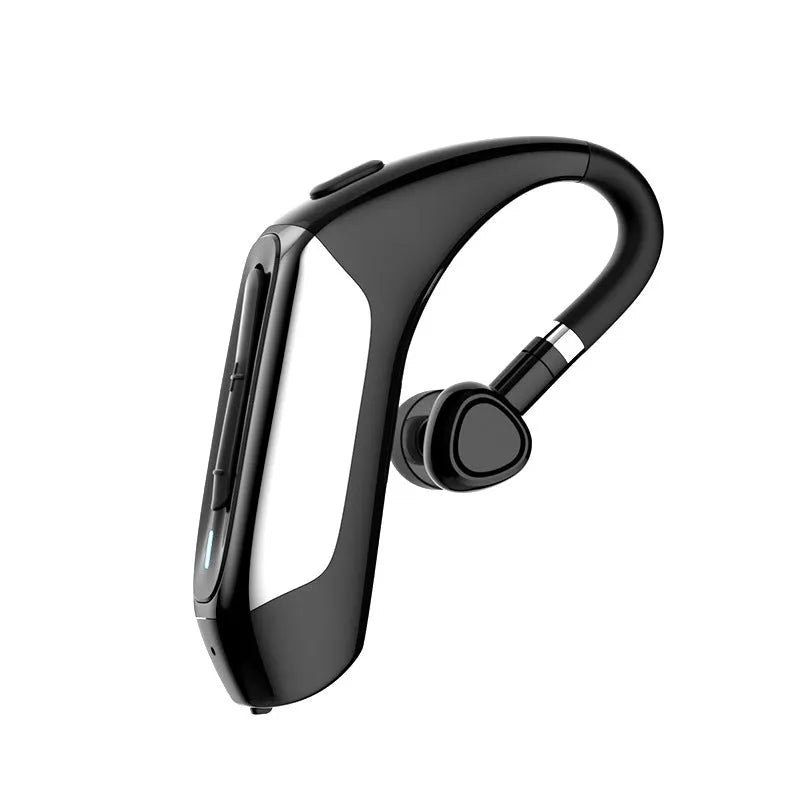 Bluetooth 5.1 wireless earphones in Chinese red with ear-hook design and power display