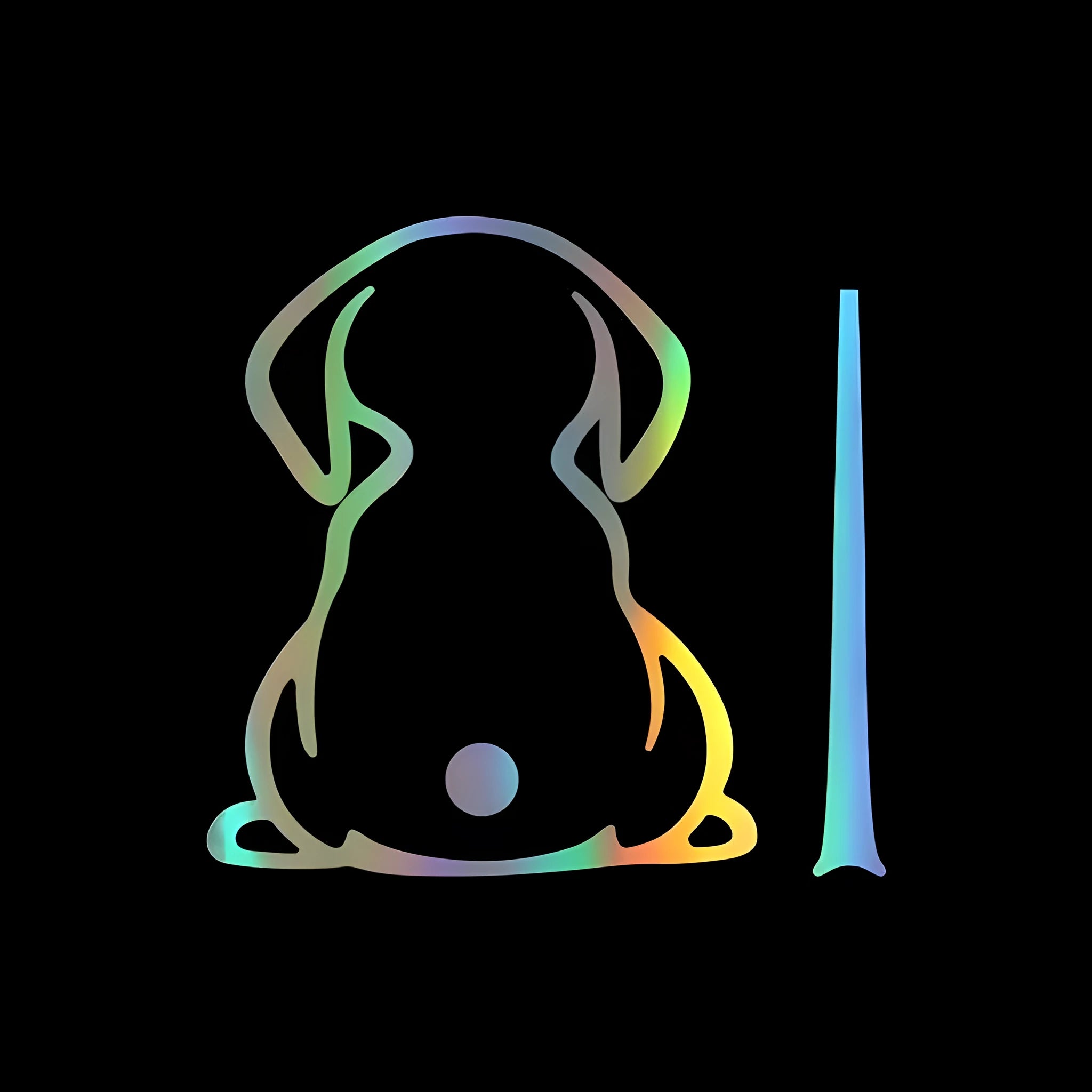Cartoon cat silhouette car sticker in multiple colours for rear window application.