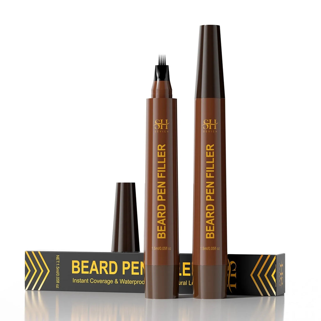 Men's sweatproof eyebrow pencil for beards and hairlines in black packaging