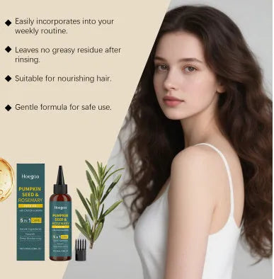 Rosemary hair care essential oil 100ml bottle with pointed applicator and hair comb