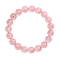 Natural white water strawberry quartz crystal bracelet with 10-10.8mm round beads.