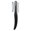 Double-sided pet grooming comb with stainless steel teeth and wood handle