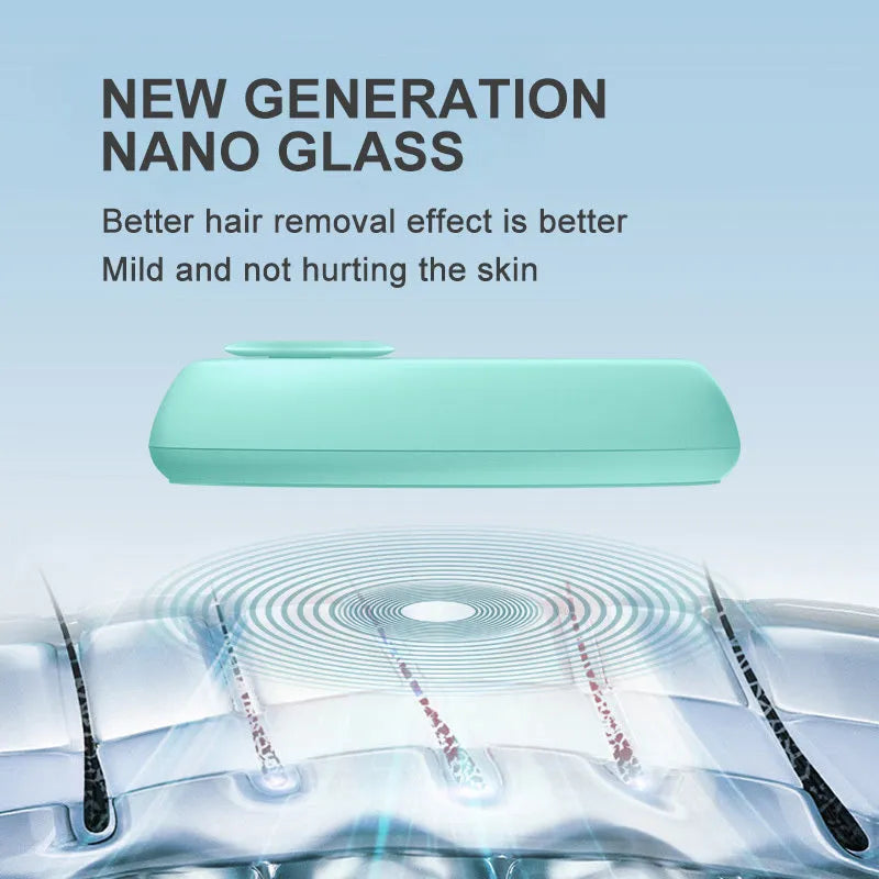 CJEER crystal hair removal device with nano-glass surface and metal finger ring in green purple black colours