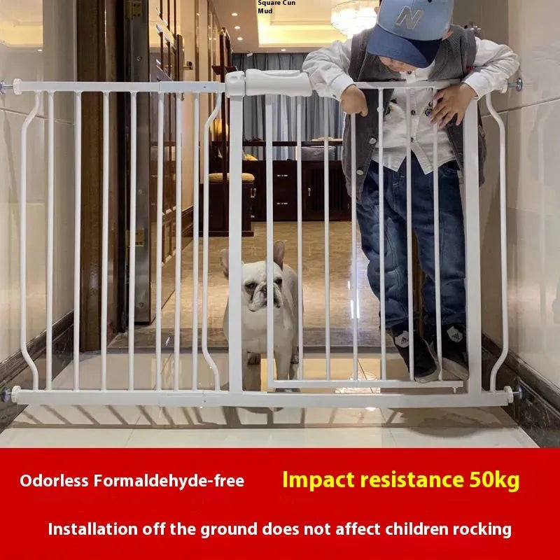 Baby safety gate 78cm plastic stair door fence in white for 61-64.9cm width range