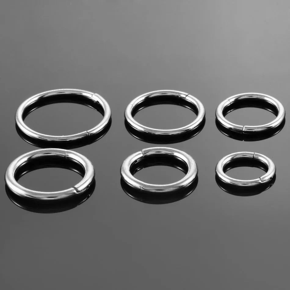 G23 titanium segment hinged clicker ring for septum nose piercing in rainbow colour finish