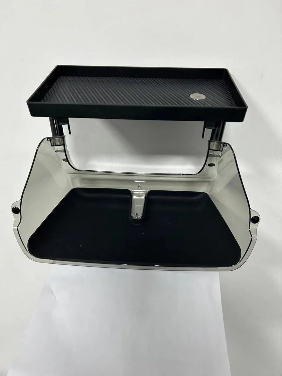 Black ABS storage box for Tesla Model 3 and Model Y centre console under-screen area