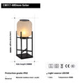 Simple solar outdoor courtyard landscape lamp in stainless steel, 48cm height, IP55 rated, with solar panel on top