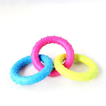 Three-chain rubber dog molar chew toy for aggressive chewers