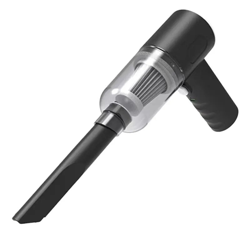 Black handheld portable car wireless vacuum cleaner with USB charging