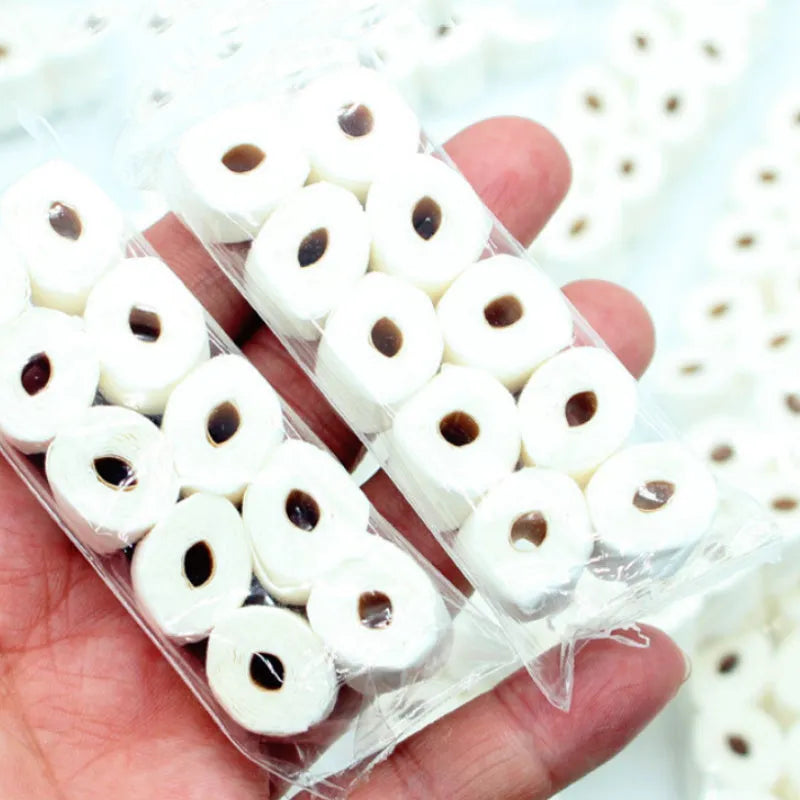 Simulated tissue roll paper model for children's pretend play measuring 30mm x 15mm x 80mm