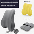 Grey lumbar support cushion for office chair, dimensions 40x40x8cm.
