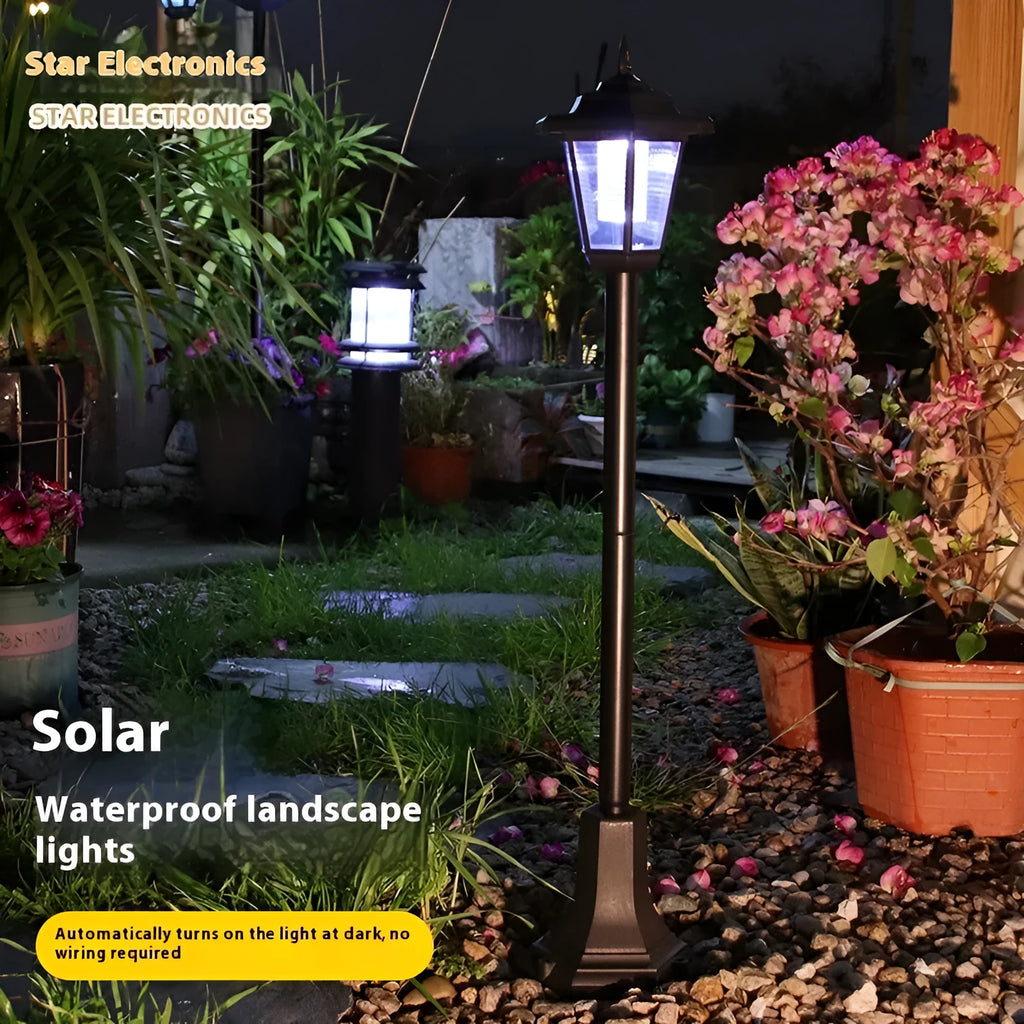 Solar garden lamp hexagonal plastic outdoor lawn lamp landscape lighting 82CM