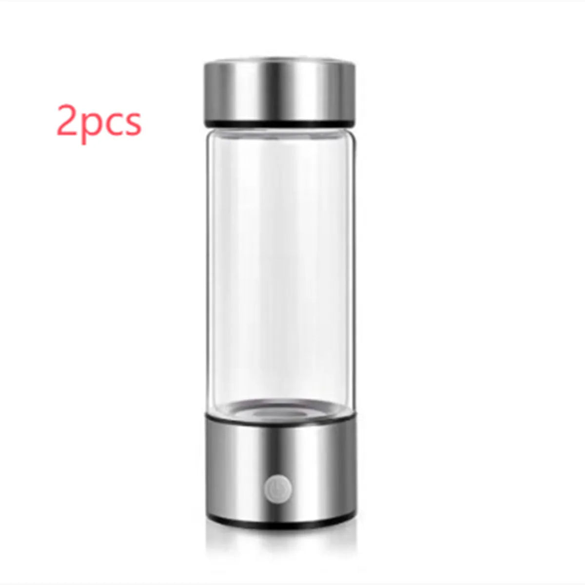 Electric hydrogen water generator bottle in borosilicate glass with portable rechargeable design