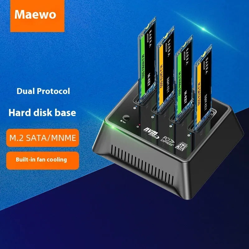 M2 dual protocol SSD aluminium alloy heatsink enclosure measuring 90x78x34mm