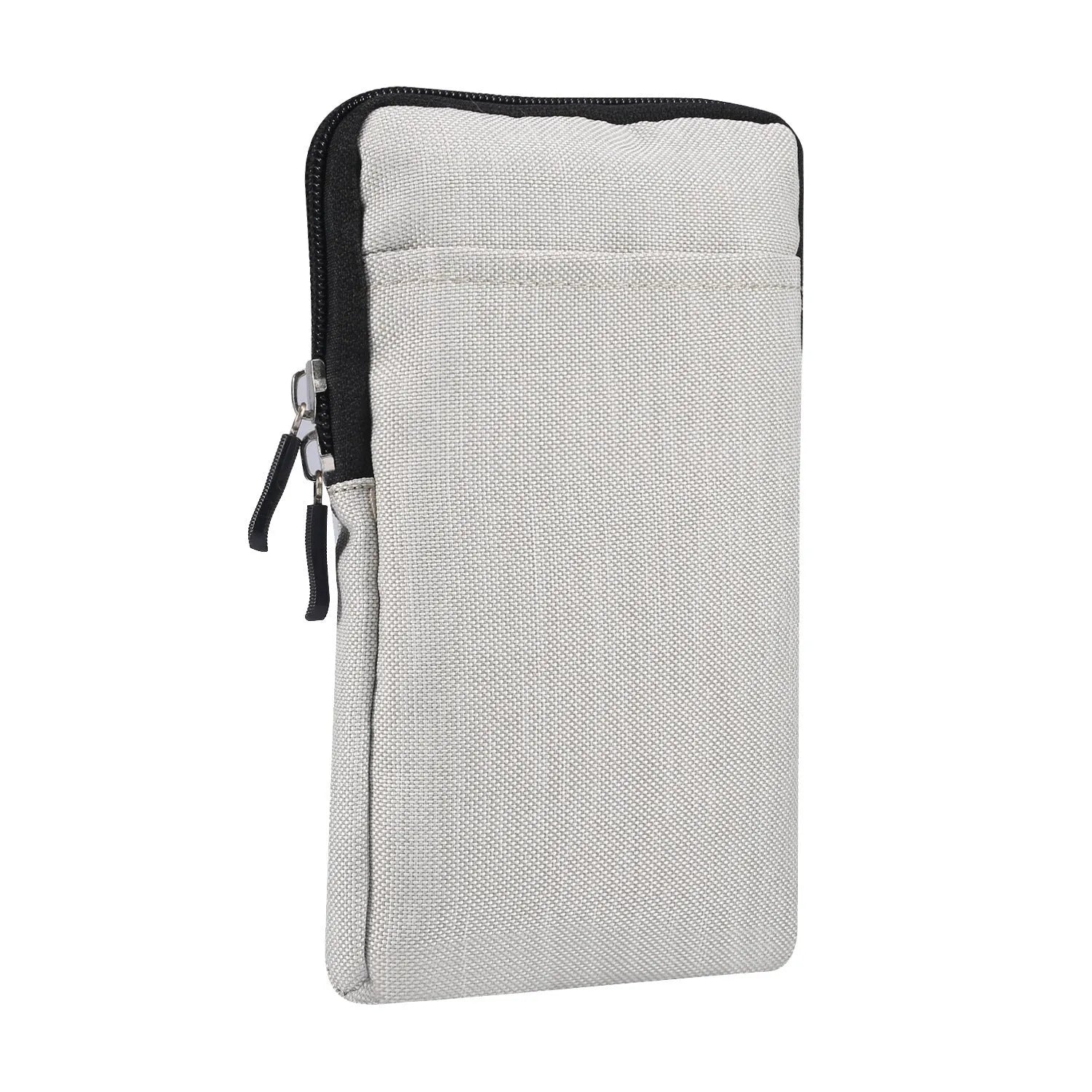 Solid colour waterproof neoprene cross body waist bag shown in available colours: black, rose red, sky blue, dark grey, milky white, orange.