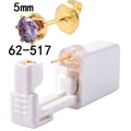 Disposable ear piercing gun with gold lavender zircon crown stud earring made from 316L stainless steel
