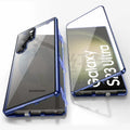 Metal magnetic phone case with mirror screen for Samsung Galaxy S24 Ultra in multiple colour options.