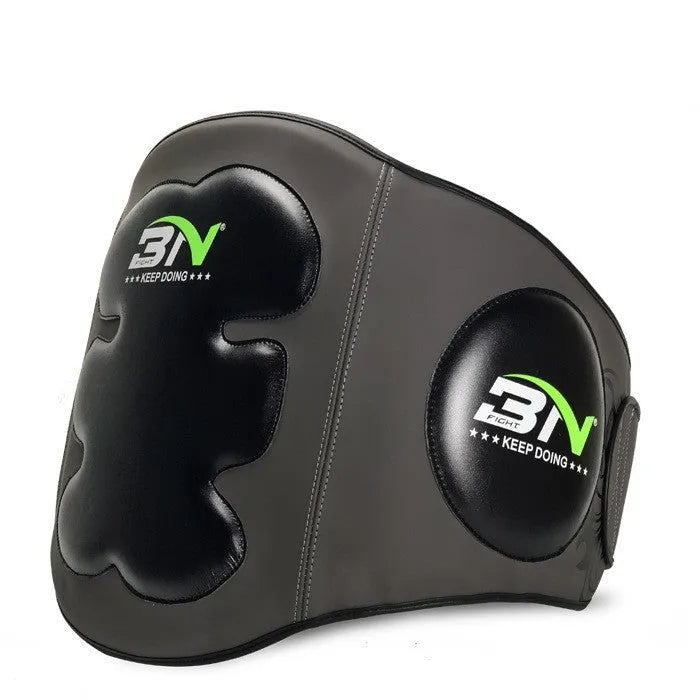 Sanda boxing waist protection target in dark grey or khaki, thickened for impact absorption.