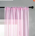 Modern simple pure colour cotton linen window screen curtain with light transmission