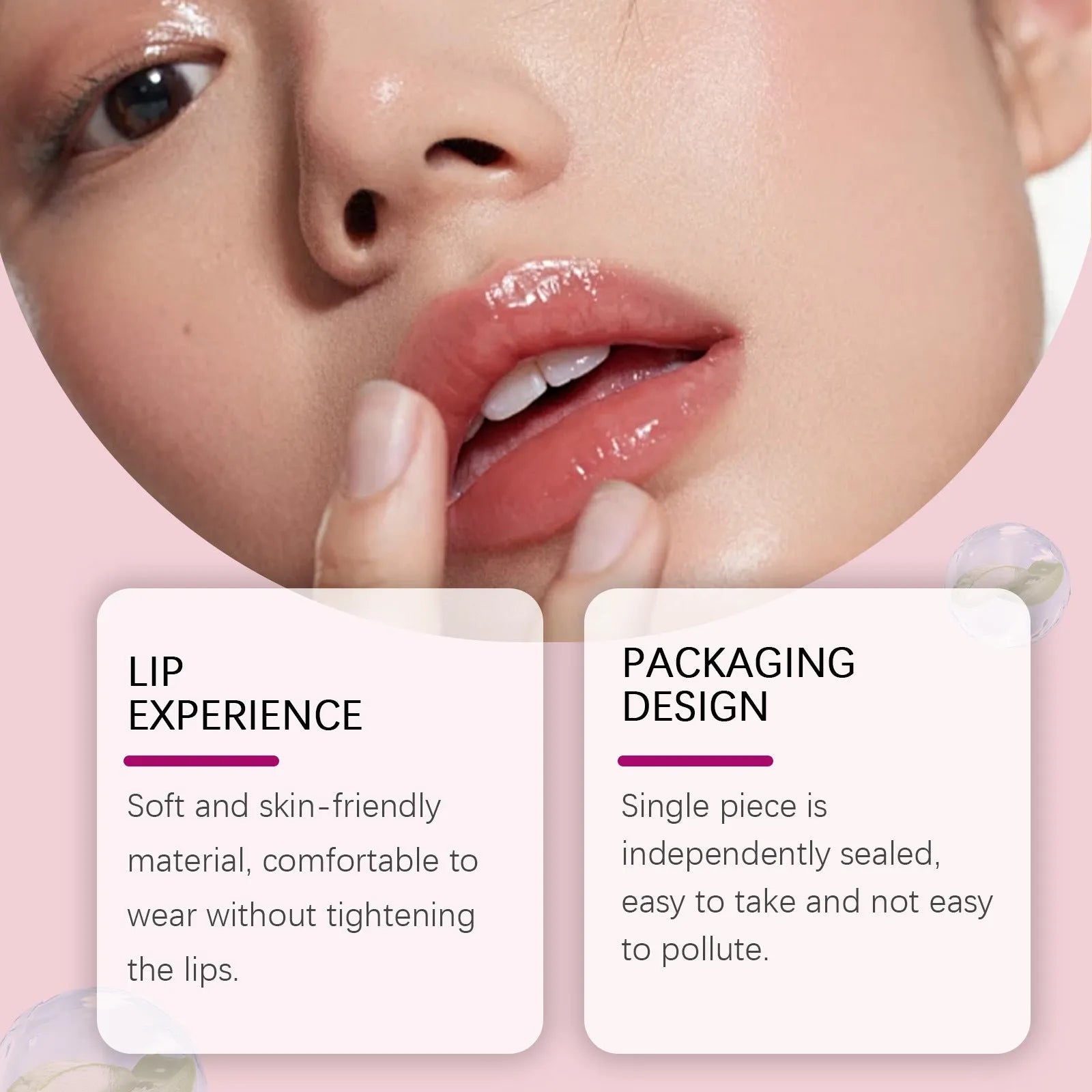 Silicone lip nursing adhesive bandage pair with care paste, dimensions 8cm x 12cm