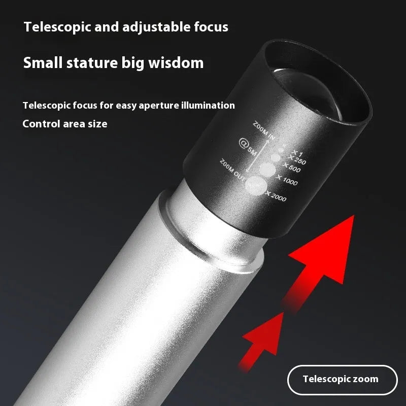 Black and silver aluminium red light therapy anti peeping mosquito repellent lamp with charging cable