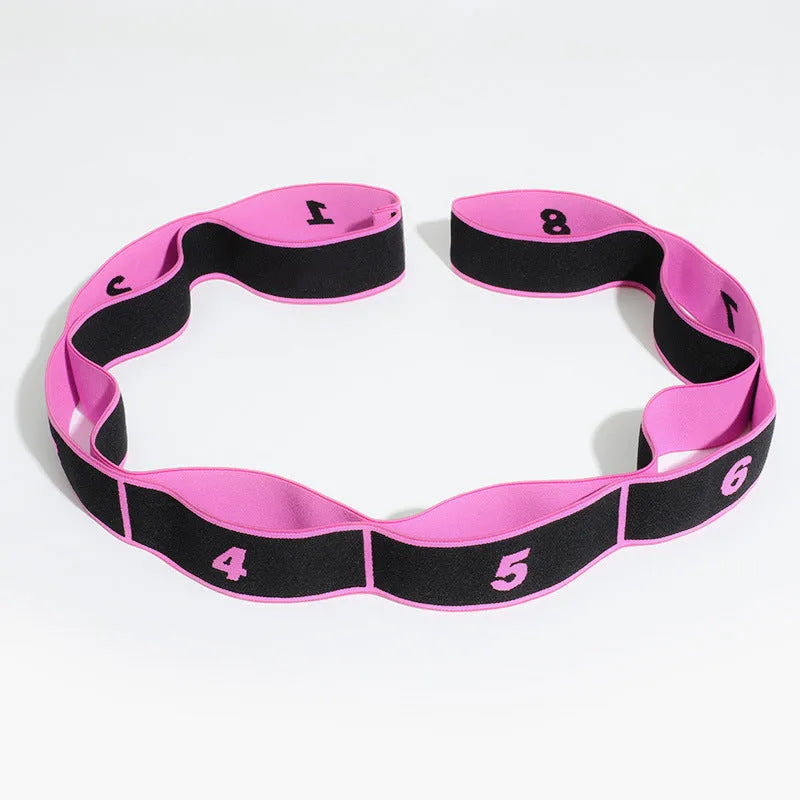 Latin dance stretch band nine-segment nylon latex 85cm long 4cm wide pink black eight grid